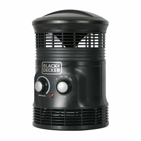 BLACK & DECKER 1,500-Watt-Max Portable 360 deg. Surround Fan Heater with Thermostat, Black BHDS156